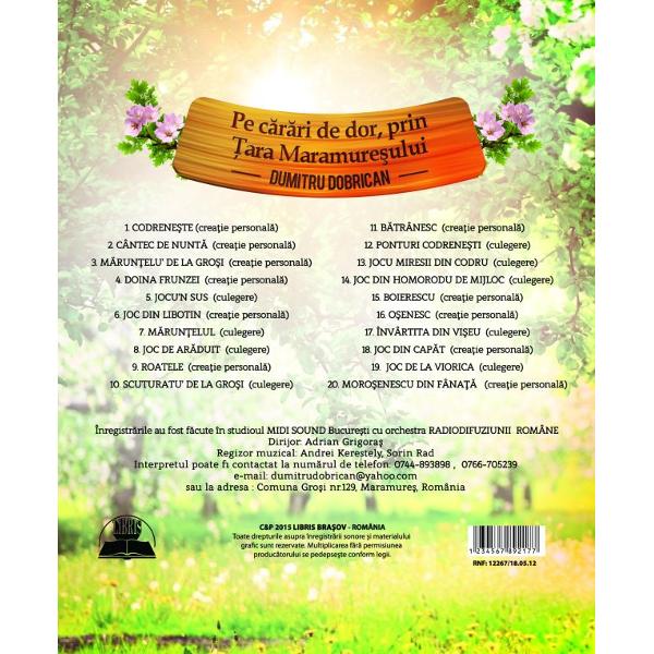 CD Dumitru Dobrican - Pe Carari De Dor, Prin Tara Maramuresului (CD Plic)