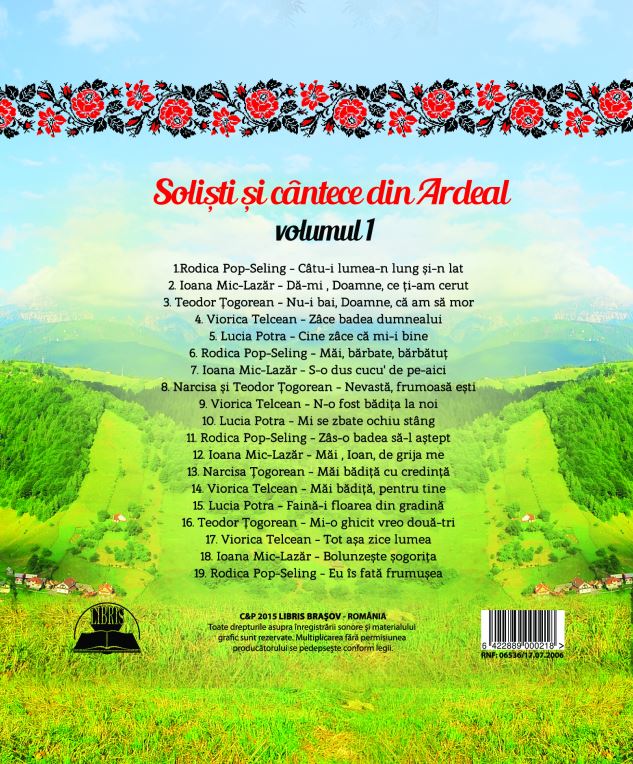 CD Solisti Si Cantece Din Ardeal Volumul 1 (CD Plic)