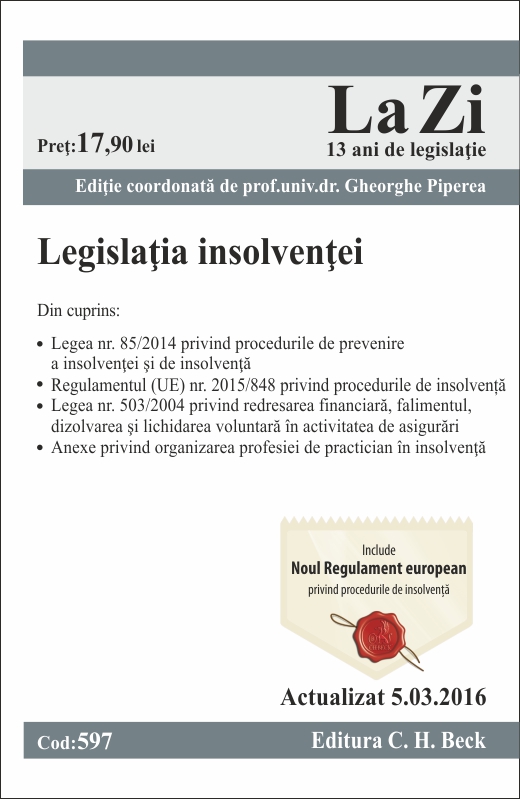 Legislatia insolventei act. 5.03.2016