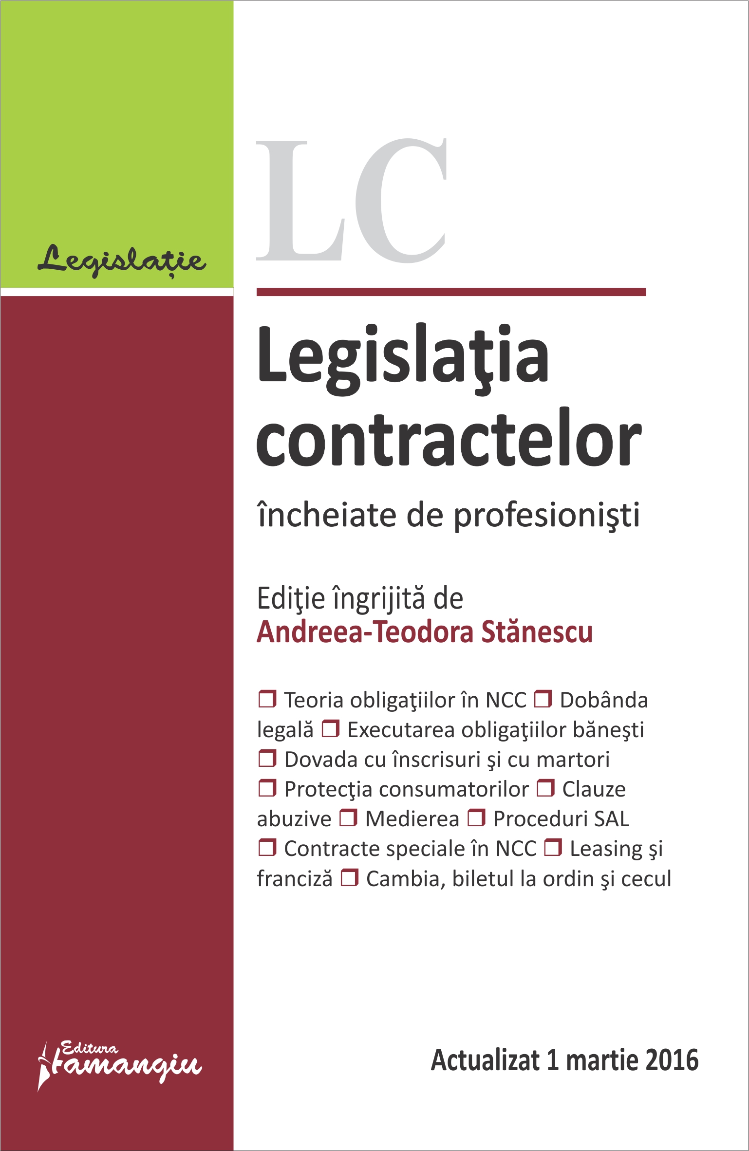 Legislatia contractelor incheiate de profesionisti act. 1 martie 2016