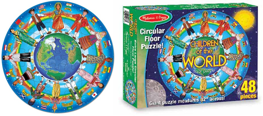 Circular floor puzzle, Children of the world. Puzzle de podea, Copiii lumii