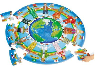 Circular floor puzzle, Children of the world. Puzzle de podea, Copiii lumii