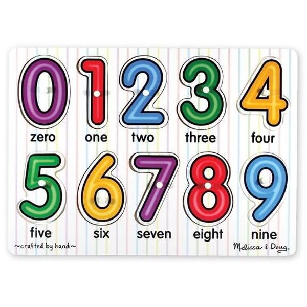 Peg puzzle, Numbers. Puzzle din lemn, Cifrele