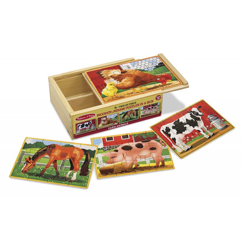 Wooden puzzles. Set 4 puzzle lemn, Animale domestice