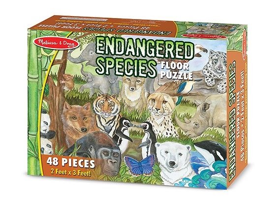 Floor Puzzle, Endangered Species. Puzzle de podea: Animale protejate