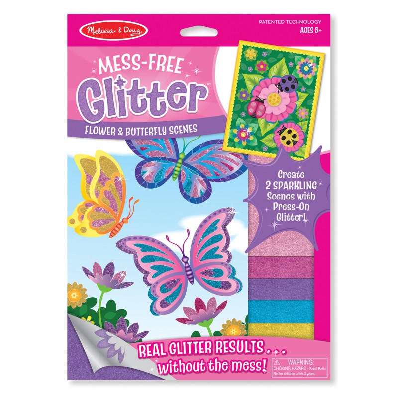 Mess-free Glitter, Flower and butterfly scenes. Fluturi si flori 