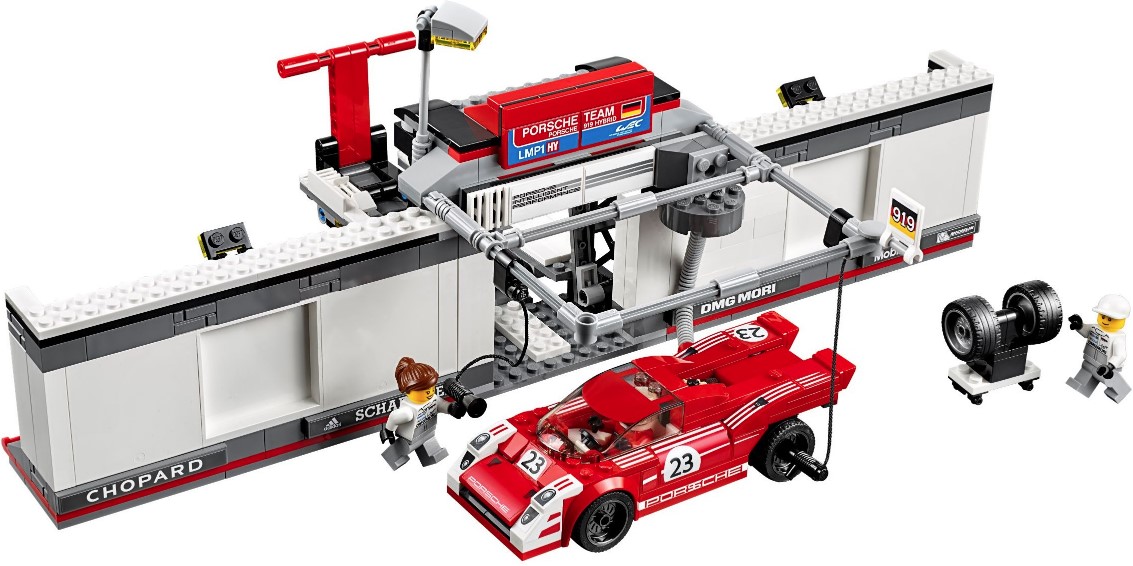 Lego Speed Champions. Porsche 919 Hybrid si 917K Pit Lane