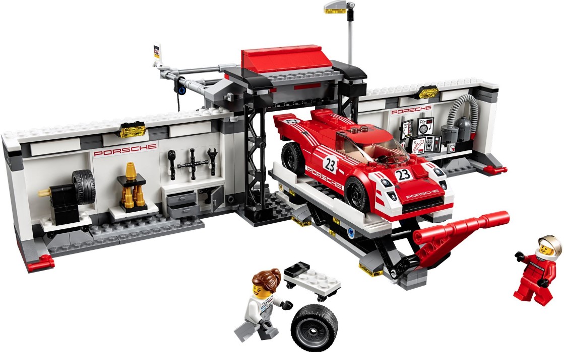 Lego Speed Champions. Porsche 919 Hybrid si 917K Pit Lane