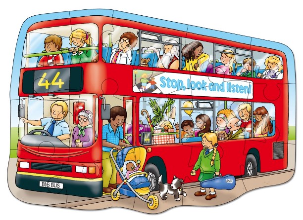 Big Bus. Puzzle de podea, Autobuzul