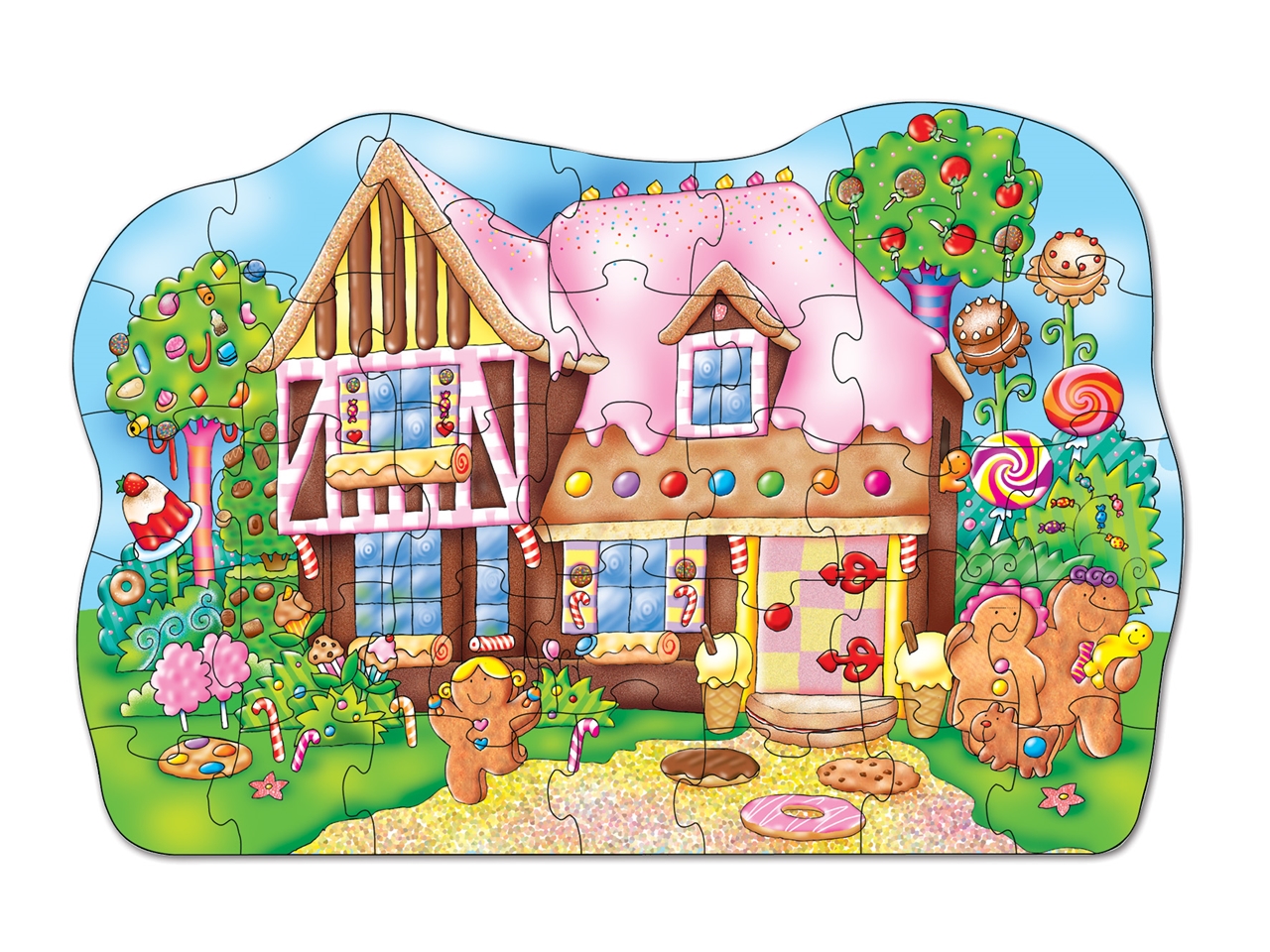 Gingerbread house, Floor puzzle. Puzzle de podea, Casuta de turta dulce