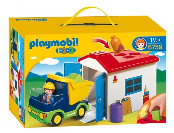 Playmobil - 1.2.3. Camion cu garaj 1+
