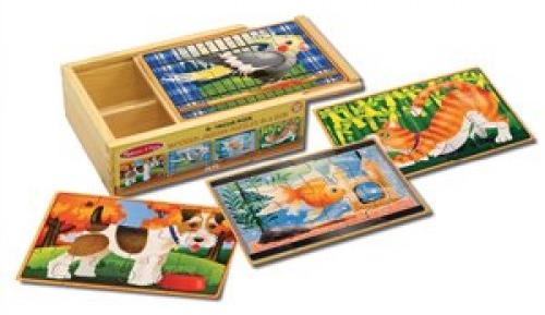 Wooden puzzles. Set 4 puzzle lemn, Animale de companie